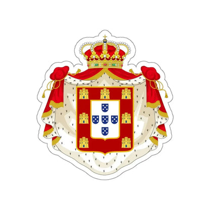 Royal Coat of Arms of Portugal with Mantle STICKER Vinyl Die-Cut Decal - The Sticker Space