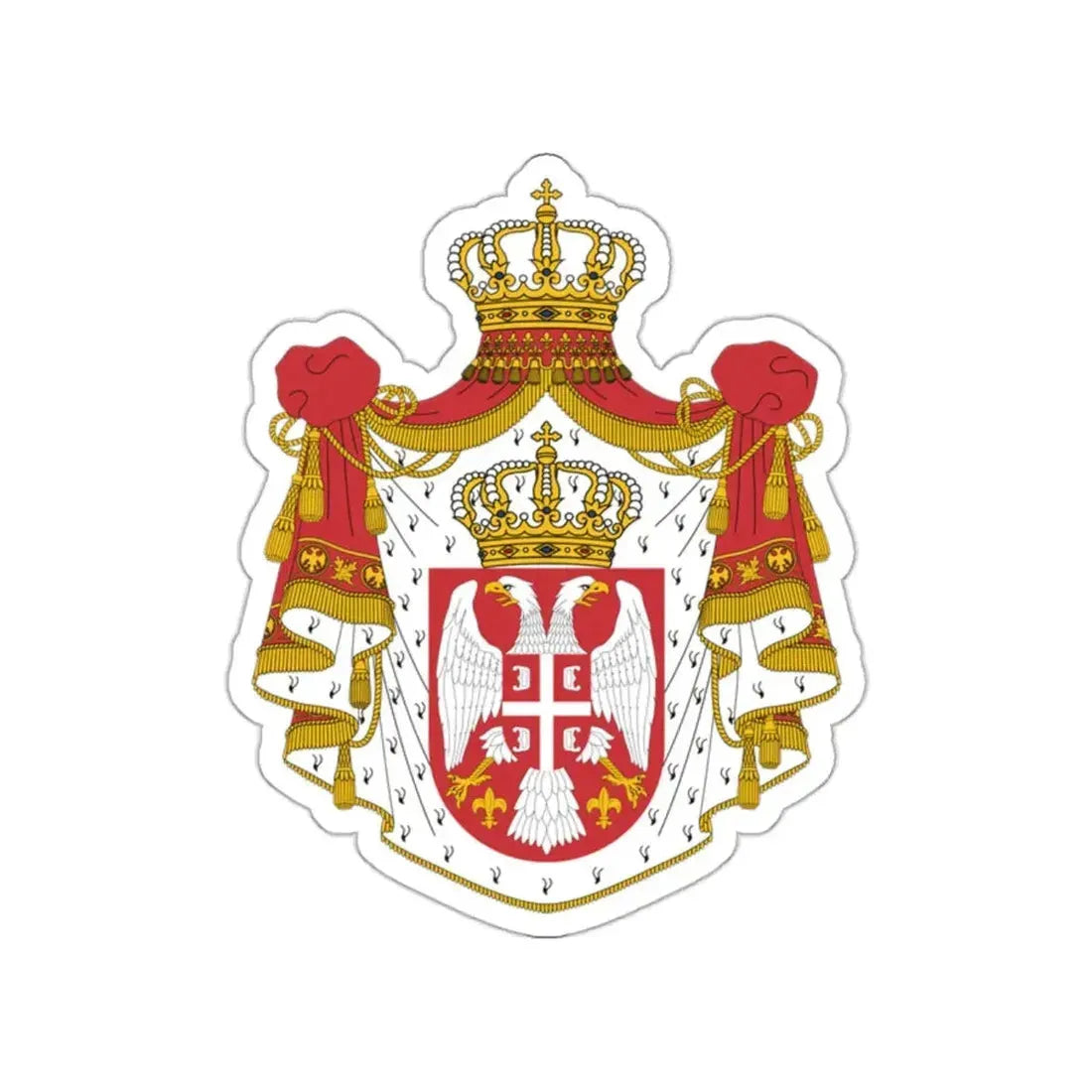 Royal Coat of arms of Serbia (1882–1918) STICKER Vinyl Die-Cut Decal 2 Inch - The Sticker Space
