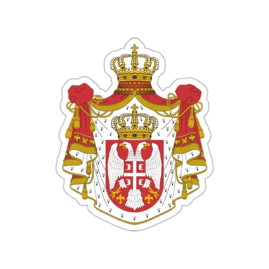 Royal Coat of arms of Serbia (1882–1918) STICKER Vinyl Die-Cut Decal 2 Inch - The Sticker Space