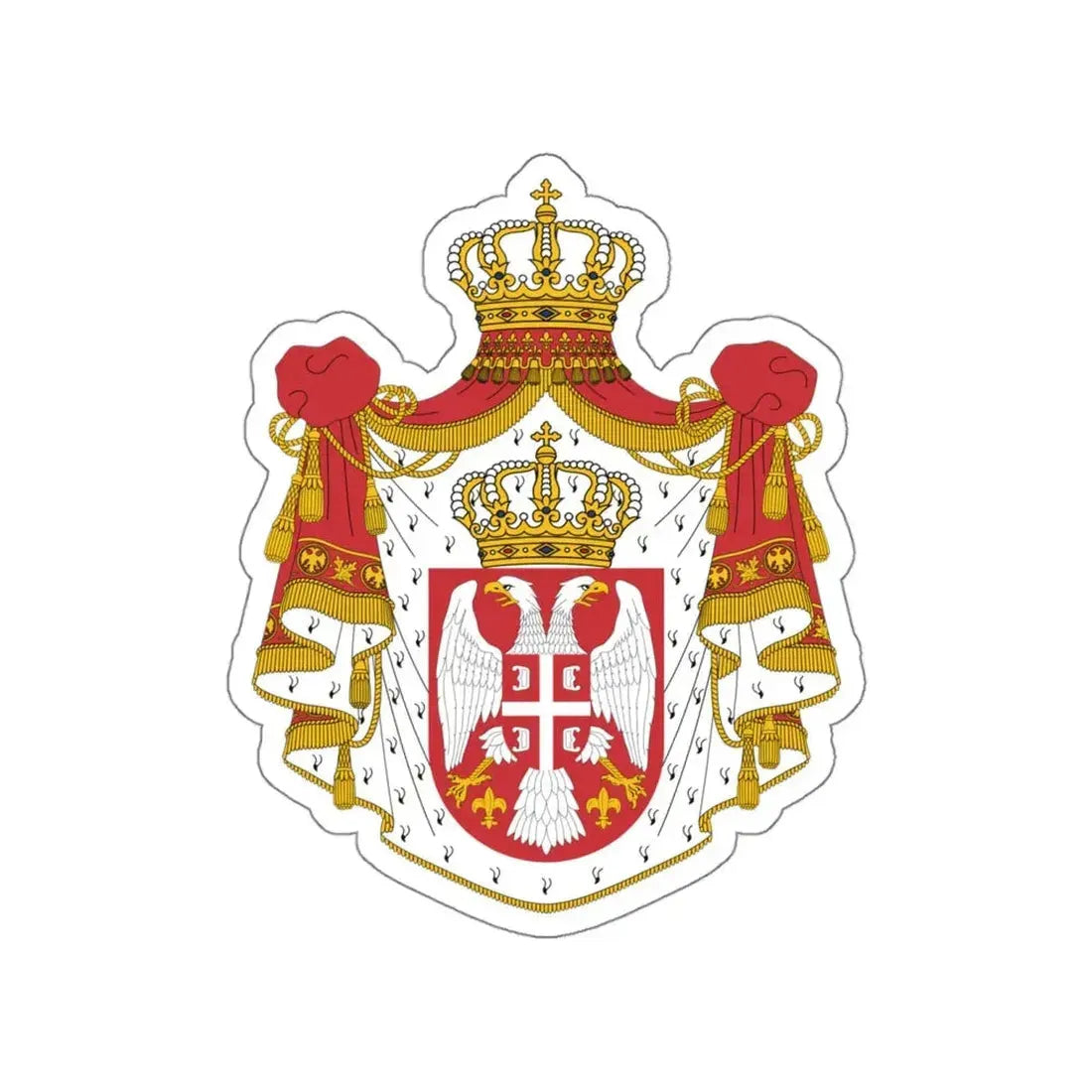 Royal Coat of arms of Serbia (1882–1918) STICKER Vinyl Die-Cut Decal 5 Inch - The Sticker Space