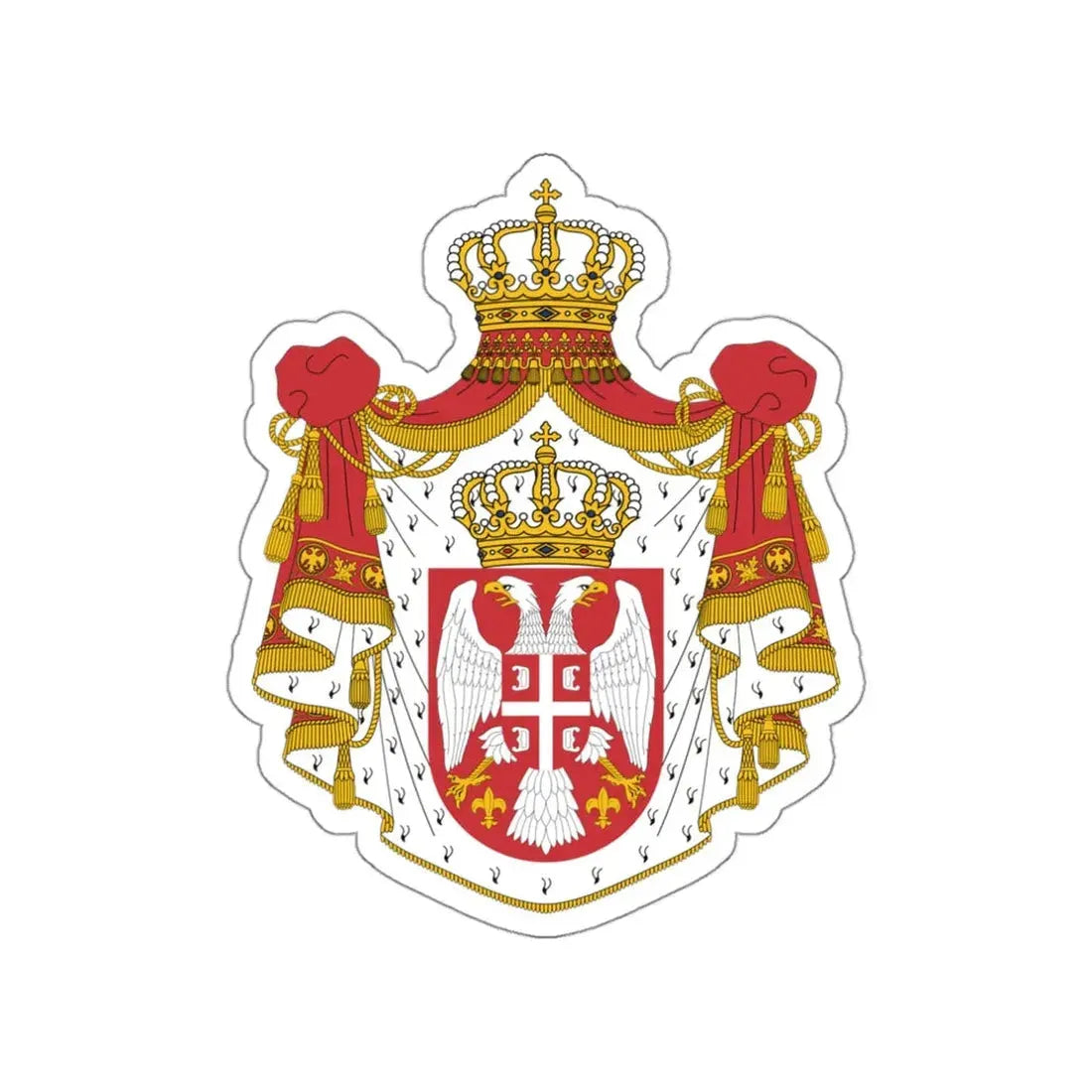 Royal Coat of arms of Serbia (1882–1918) STICKER Vinyl Die-Cut Decal - The Sticker Space