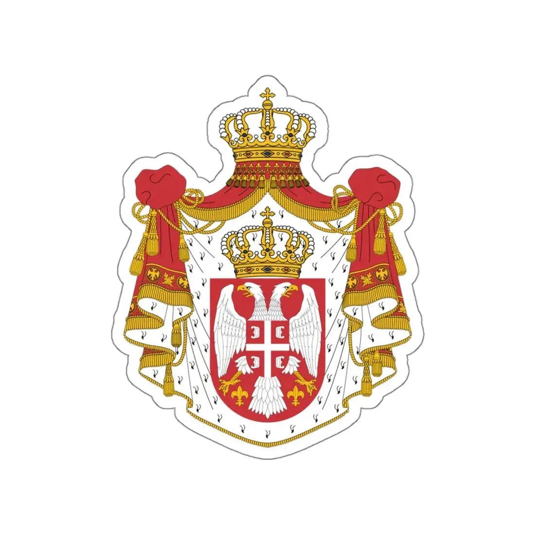 Royal Coat of arms of Serbia (1882–1918) STICKER Vinyl Die-Cut Decal - The Sticker Space
