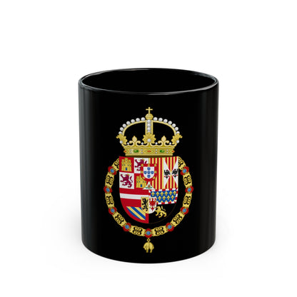 Royal Coat of Arms of Spain (1580-1668) - Black Coffee Mug-11oz-The Sticker Space