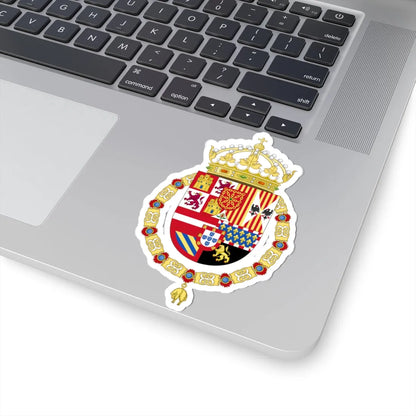 Royal Coat of Arms of Spain 1580-1668 - Navarre Variant (Spain) (Coat of Arms) STICKER Vinyl Kiss-Cut Decal - The Sticker Space