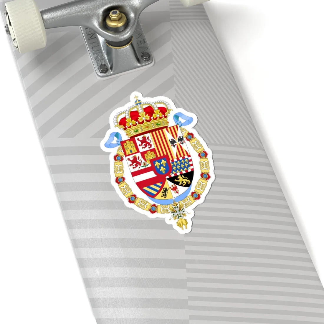 Royal Coat of Arms of Spain 1700-1761-Common Version (Spain) (Coat of Arms) STICKER Vinyl Kiss-Cut Decal - The Sticker Space