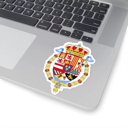 Royal Coat of Arms of Spain 1700-1761-Common Version (Spain) (Coat of Arms) STICKER Vinyl Kiss-Cut Decal - The Sticker Space