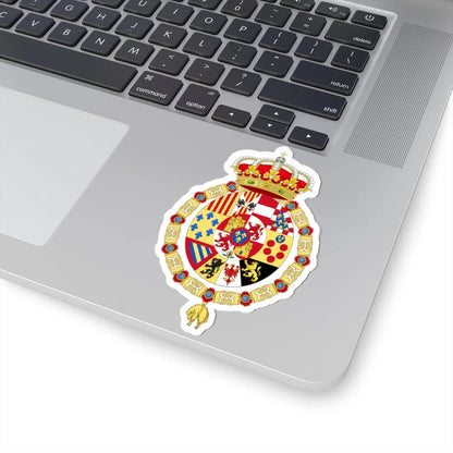 Royal Coat of Arms of Spain 1761-1868 and 1874-1931 Golden Fleece Variant (Spain) (Coat of Arms) STICKER Vinyl Kiss-Cut Decal - The Sticker Space