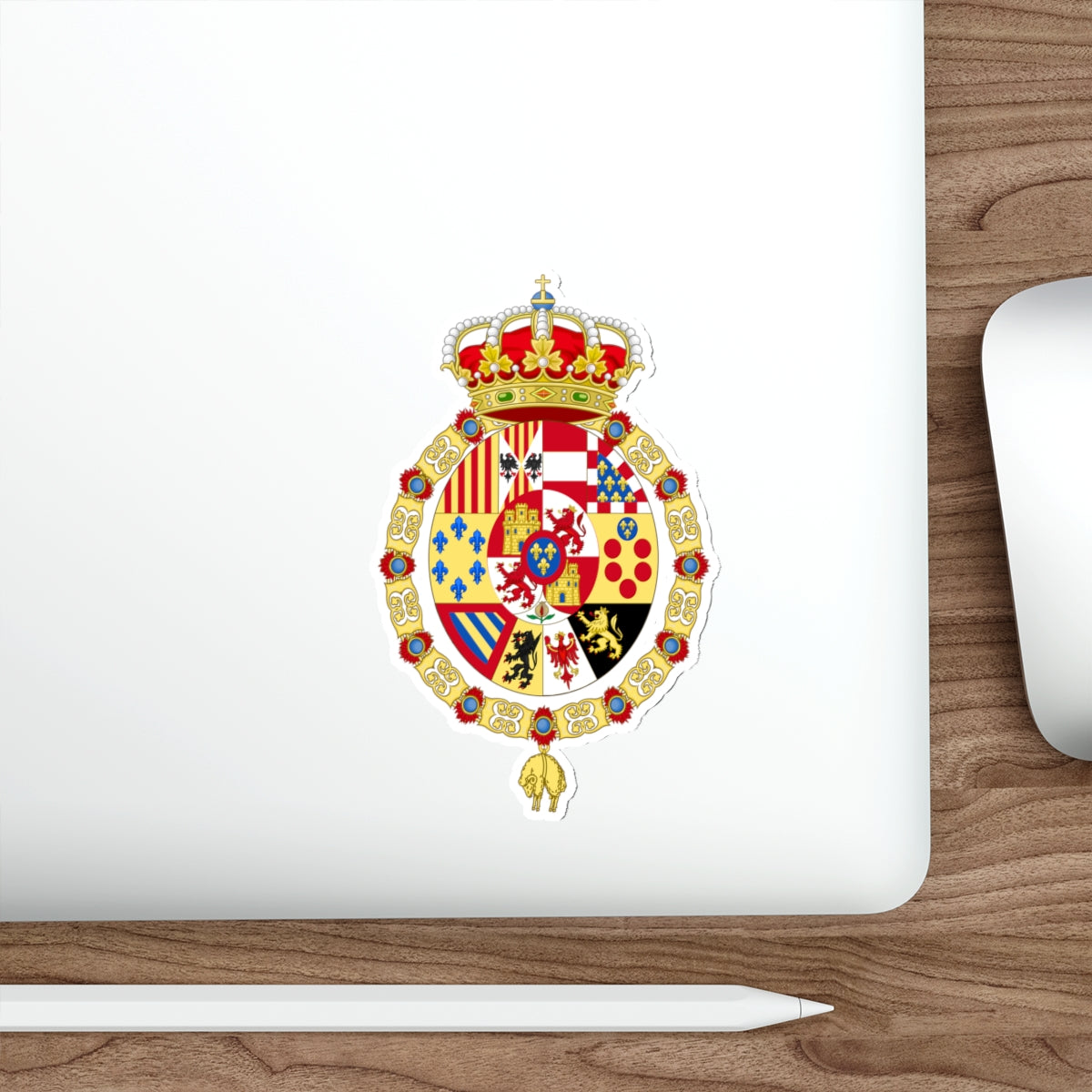 Royal Coat of Arms of Spain (1761-1868 and 1874-1931) STICKER Vinyl Die-Cut Decal-The Sticker Space