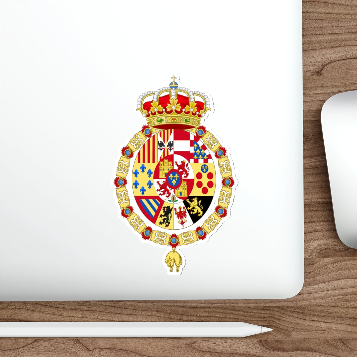 Royal Coat of Arms of Spain (1761-1868 and 1874-1931) STICKER Vinyl Die-Cut Decal-The Sticker Space