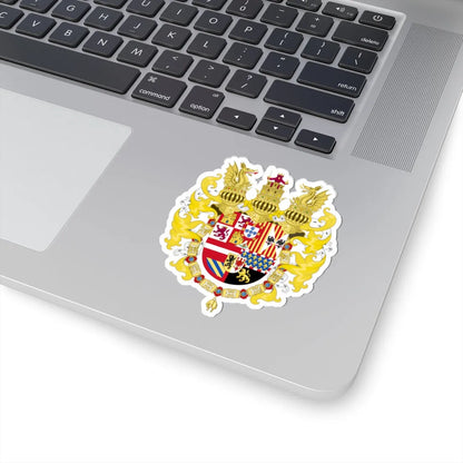 Royal Coat of Arms of Spain with Germanic Ornaments 1580-1621 (Spain) (Coat of Arms) STICKER Vinyl Kiss-Cut Decal - The Sticker Space