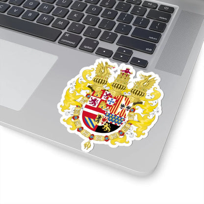 Royal Coat of Arms of Spain with Germanic Ornaments 1580-1621 (Spain) (Coat of Arms) STICKER Vinyl Kiss-Cut Decal - The Sticker Space