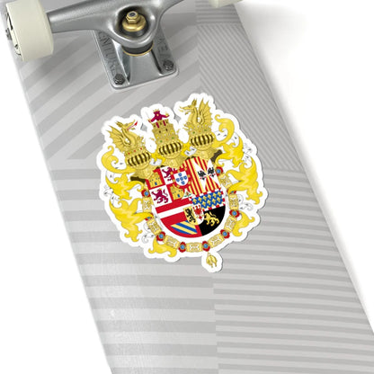 Royal Coat of Arms of Spain with Germanic Ornaments 1580-1621 (Spain) (Coat of Arms) STICKER Vinyl Kiss-Cut Decal - The Sticker Space