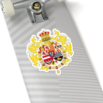 Royal Coat of Arms of Spain with Germanic Ornaments 1700-1761 (Spain) (Coat of Arms) STICKER Vinyl Kiss-Cut Decal - The Sticker Space