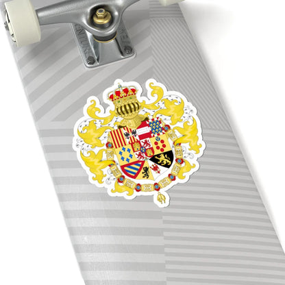 Royal Coat of Arms of Spain with Germanic Ornaments 1761-1868 and 1874-1931 (Spain) (Coat of Arms) STICKER Vinyl Kiss-Cut Decal - The Sticker Space