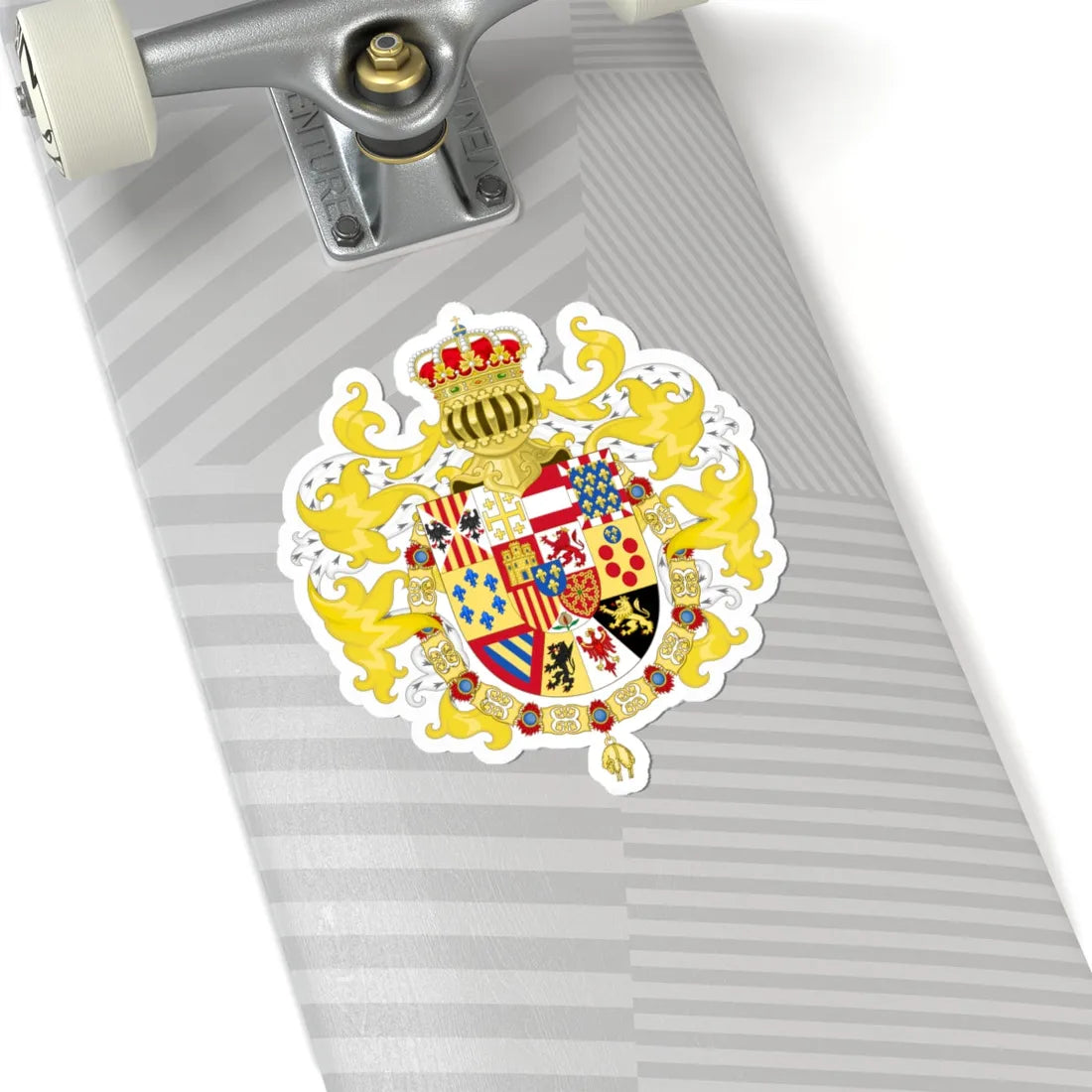 Royal Coat of Arms of Spain with Germanic Ornaments 1931 (Spain) (Coat of Arms) STICKER Vinyl Kiss-Cut Decal - The Sticker Space