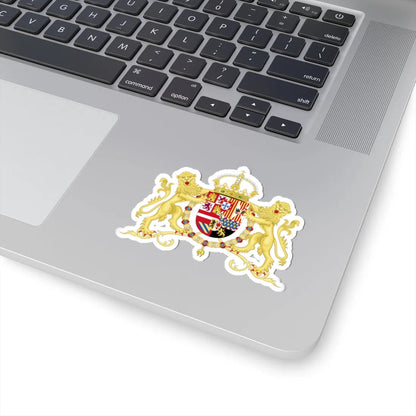 Royal Coat of Arms of Spain with Supporters 1580-1668 (Spain) (Coat of Arms) STICKER Vinyl Kiss-Cut Decal - The Sticker Space