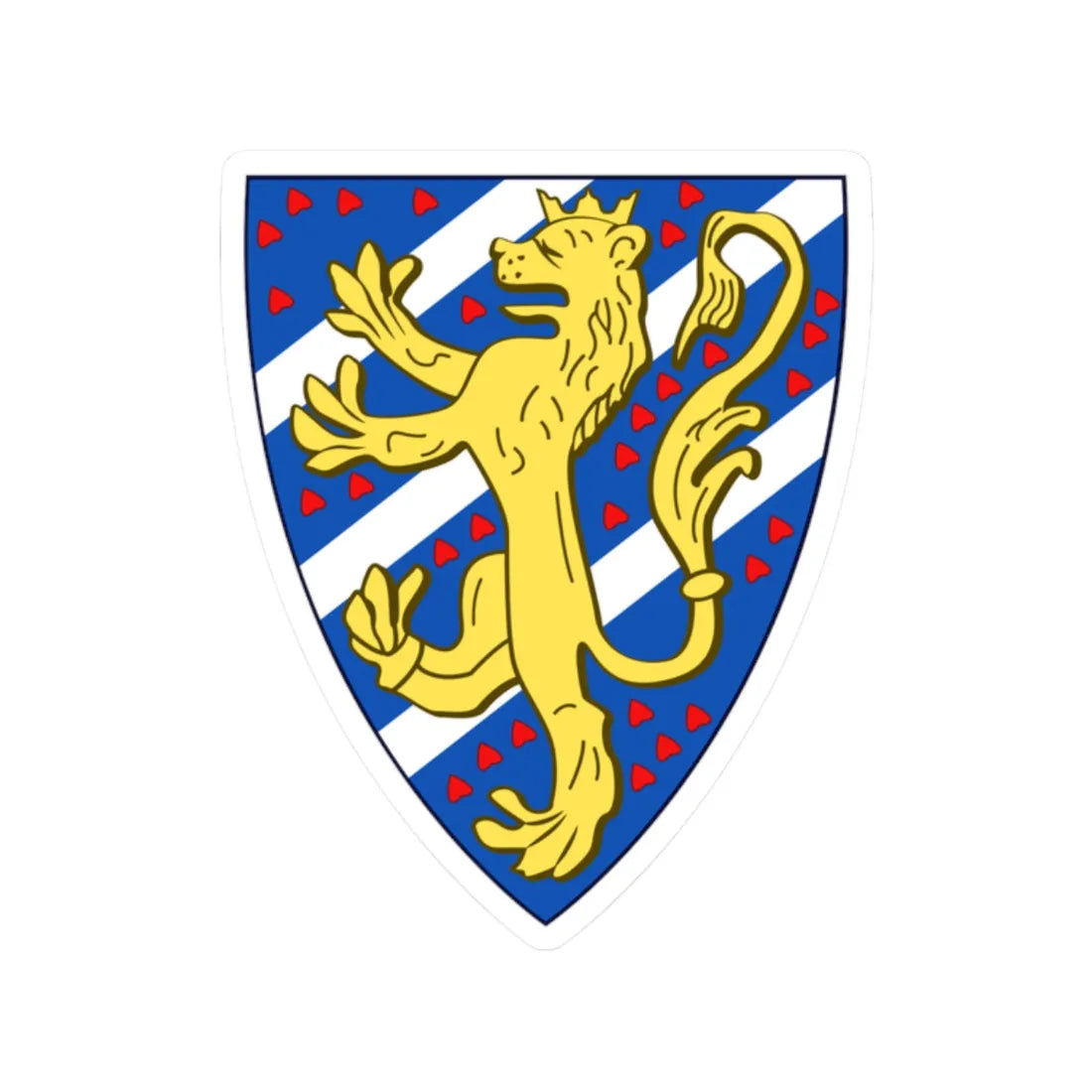 Royal coat of arms of Sweden 14th Century (Sweden) (Coat of Arms) STICKER Vinyl Kiss-Cut Decal 2 Inch White - The Sticker Space