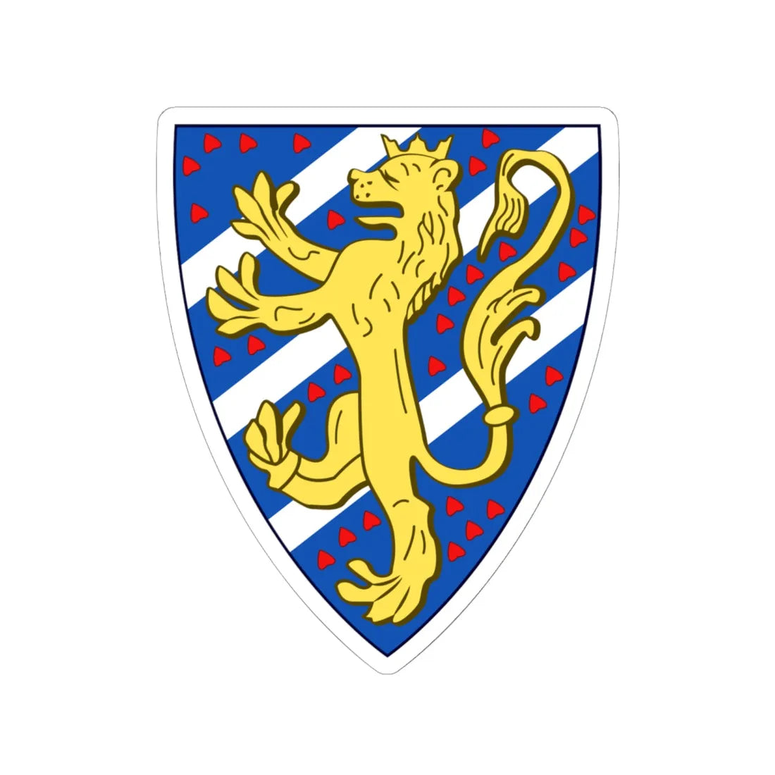 Royal coat of arms of Sweden 14th Century (Sweden) (Coat of Arms) STICKER Vinyl Kiss-Cut Decal 6 Inch White - The Sticker Space