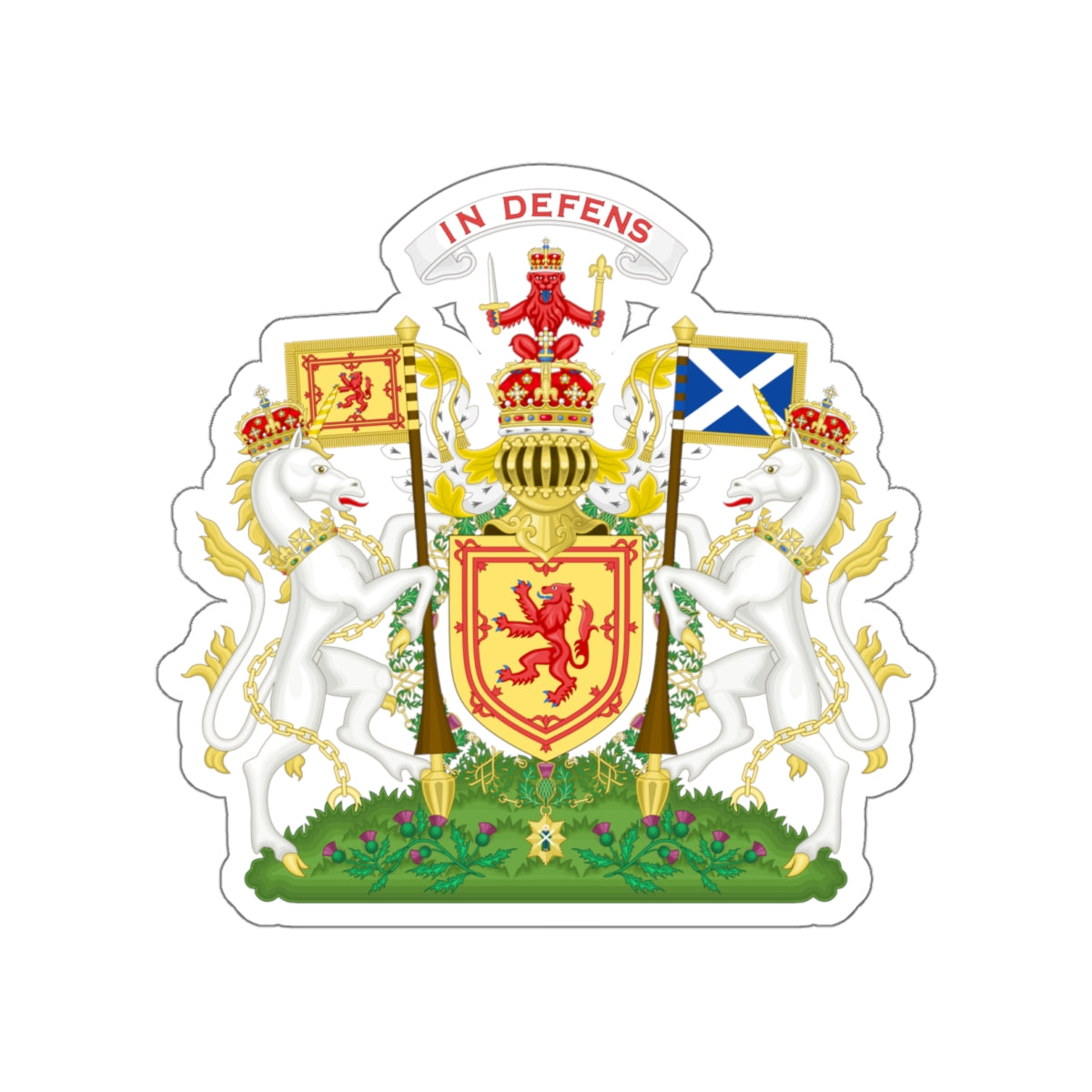 Royal Coat of Arms of the Kingdom of Scotland 2 STICKER Vinyl Die-Cut Decal-White-The Sticker Space