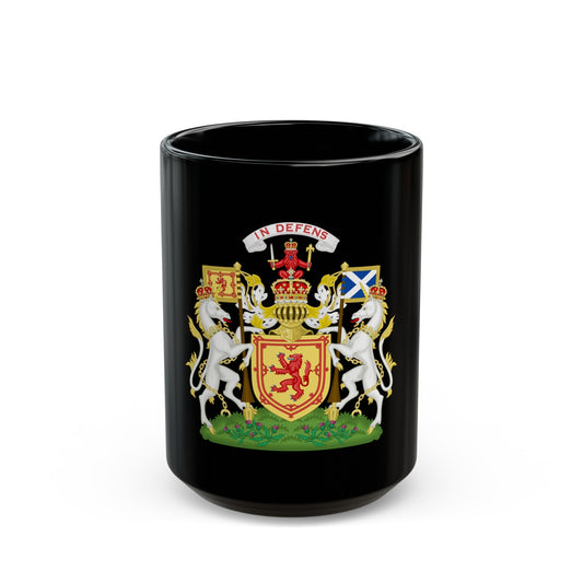 Royal Coat of Arms of the Kingdom of Scotland - Black Coffee Mug-15oz-The Sticker Space