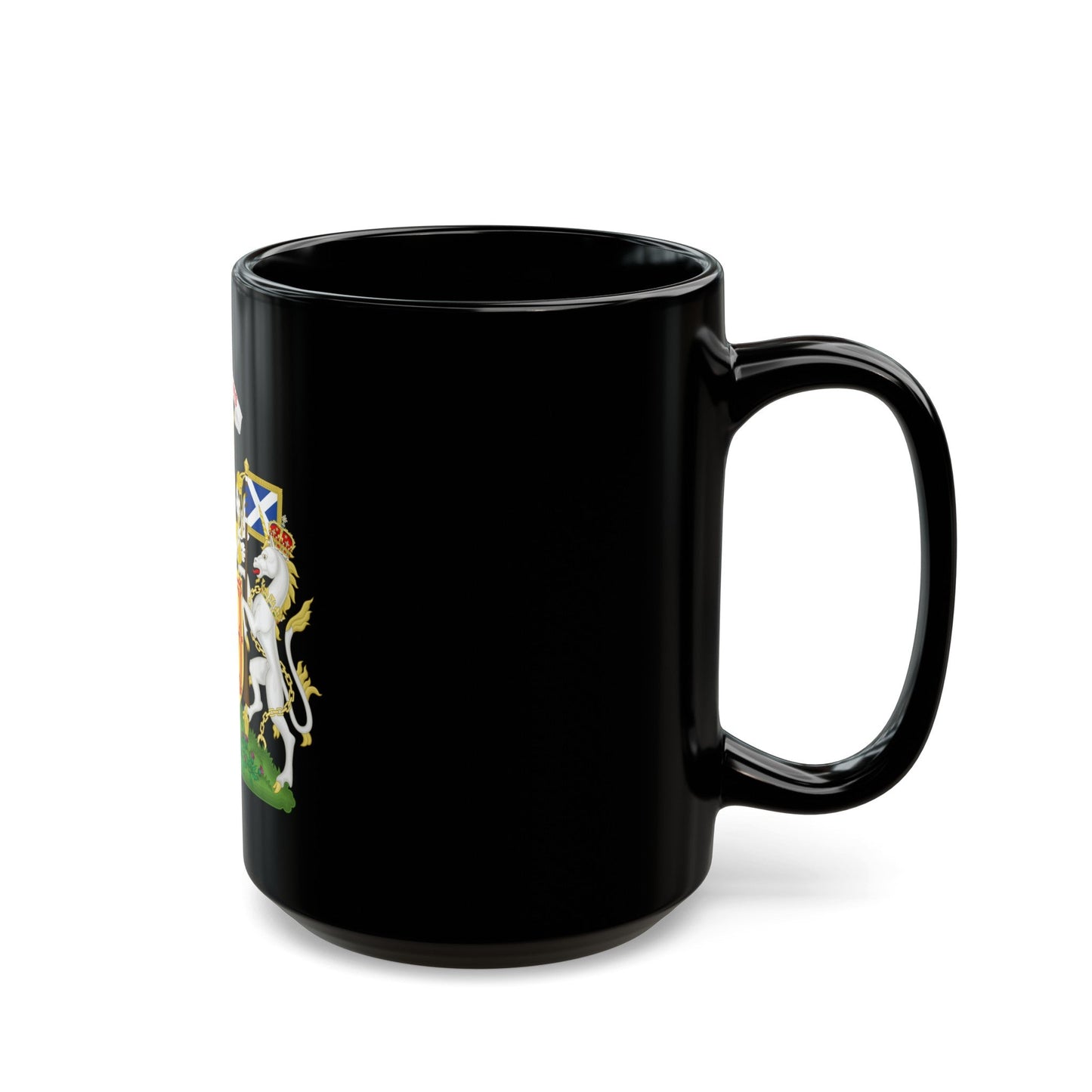 Royal Coat of Arms of the Kingdom of Scotland - Black Coffee Mug-The Sticker Space