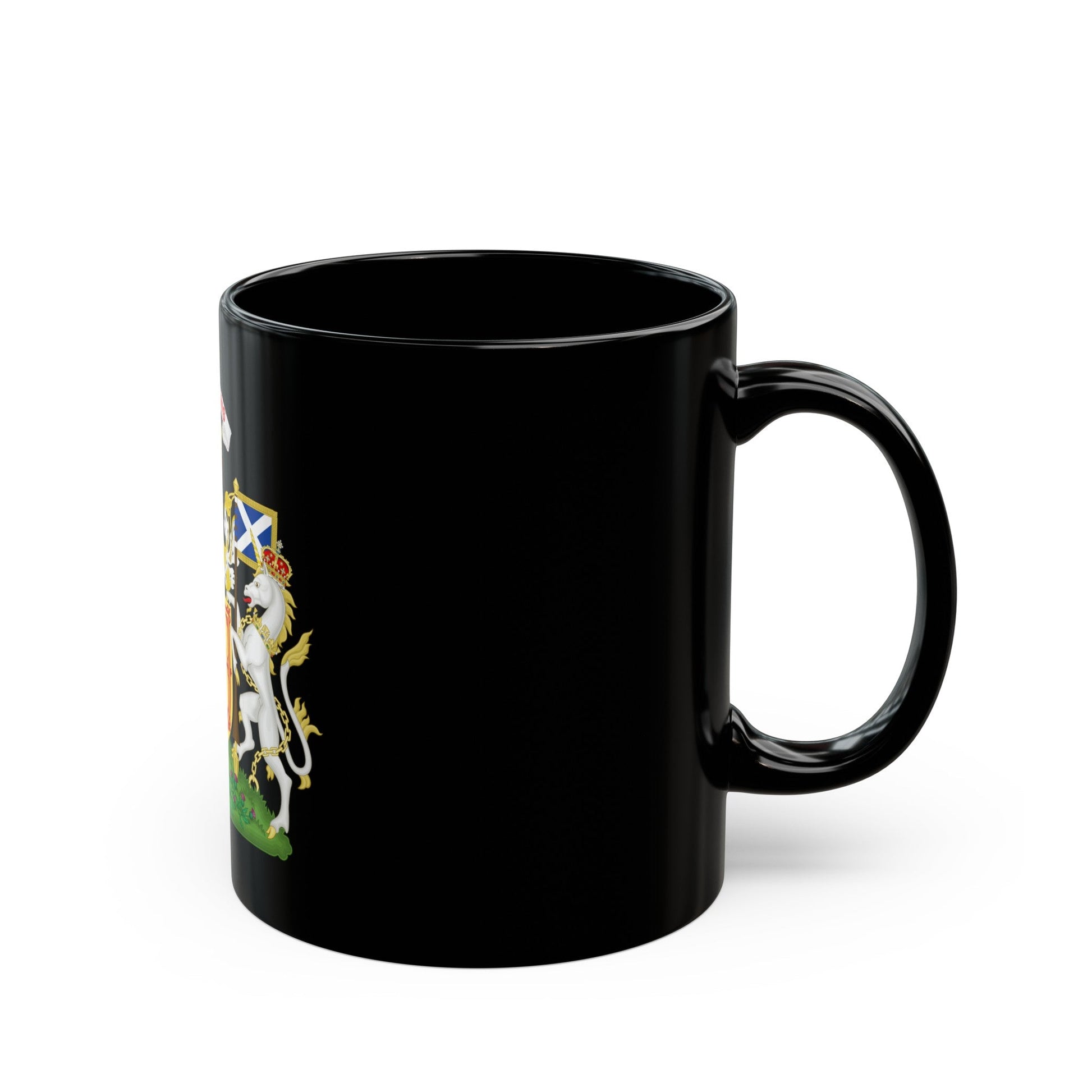 Royal Coat of Arms of the Kingdom of Scotland - Black Coffee Mug-The Sticker Space