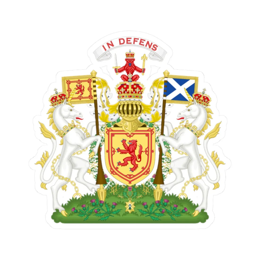 Royal Coat of Arms of the Kingdom of Scotland (Scotland) (Coat of Arms) STICKER Vinyl Kiss-Cut Decal 2 Inch White - The Sticker Space