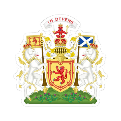 Royal Coat of Arms of the Kingdom of Scotland Variant 1 (Scotland) (Coat of Arms) STICKER Vinyl Kiss-Cut Decal 4 Inch White - The Sticker Space