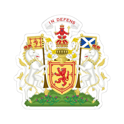 Royal Coat of Arms of the Kingdom of Scotland Variant 1 (Scotland) (Coat of Arms) STICKER Vinyl Kiss-Cut Decal 6 Inch White - The Sticker Space