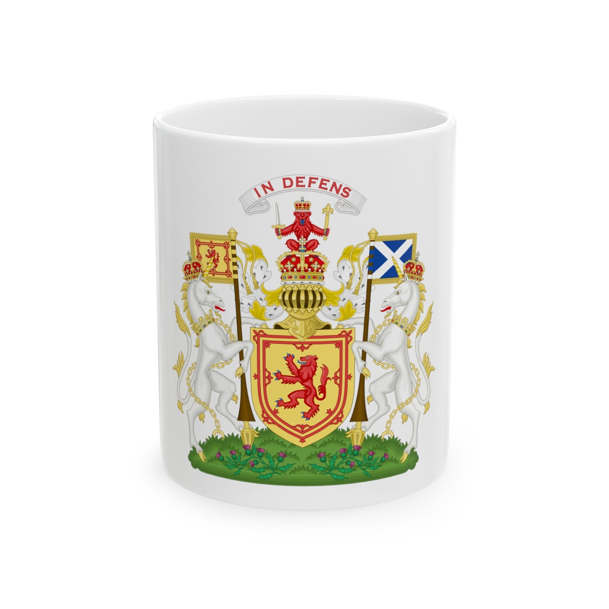 Royal Coat of Arms of the Kingdom of Scotland - White Coffee Mug-11oz-The Sticker Space