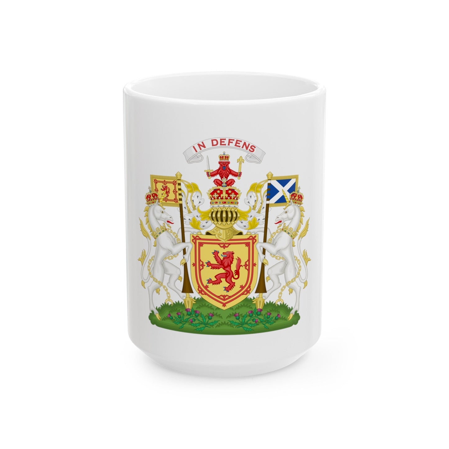 Royal Coat of Arms of the Kingdom of Scotland - White Coffee Mug-15oz-The Sticker Space