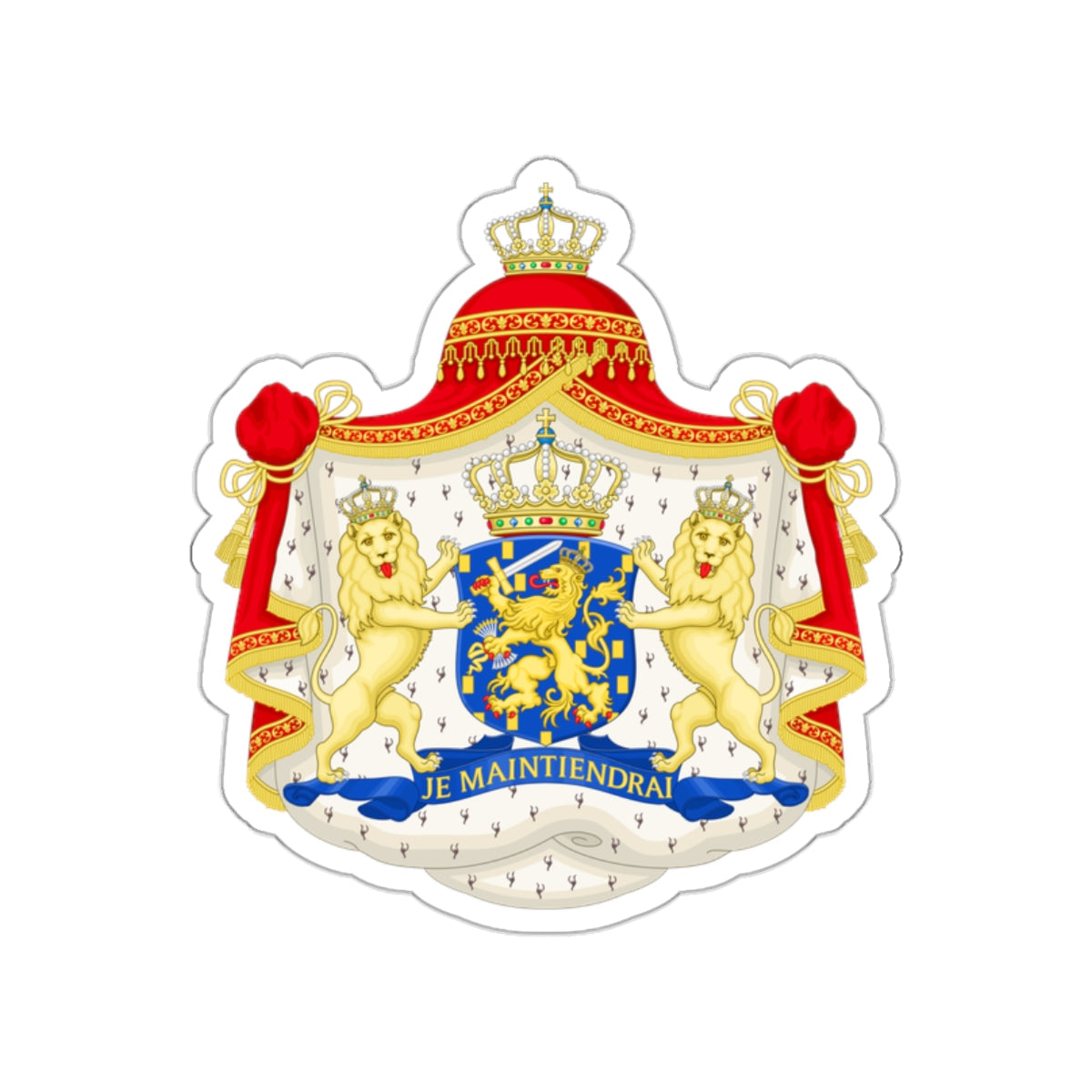 Royal coat of arms of the Netherlands (1815-1907) STICKER Vinyl Die-Cut Decal-White-The Sticker Space