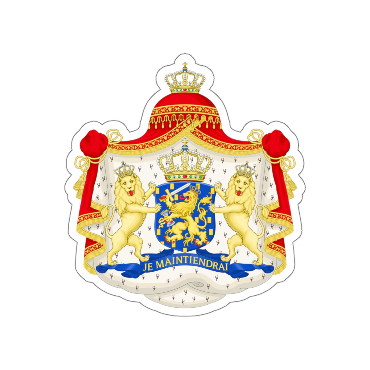 Royal coat of arms of the Netherlands (1815-1907) STICKER Vinyl Die-Cut Decal-White-The Sticker Space