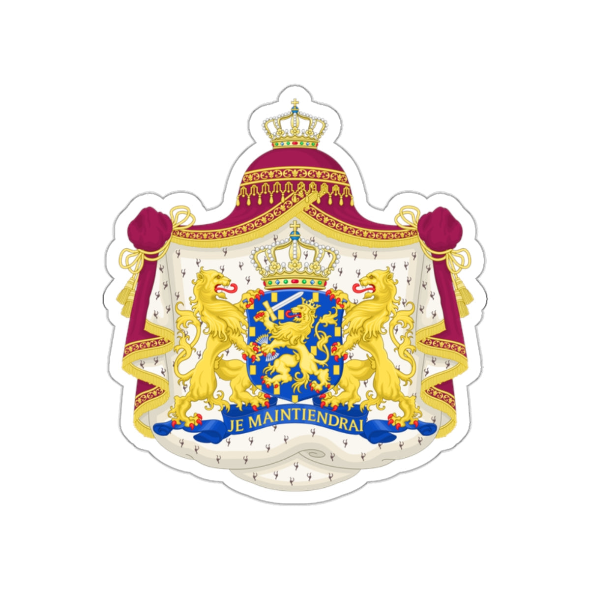 Royal coat of arms of the Netherlands STICKER Vinyl Die-Cut Decal-White-The Sticker Space