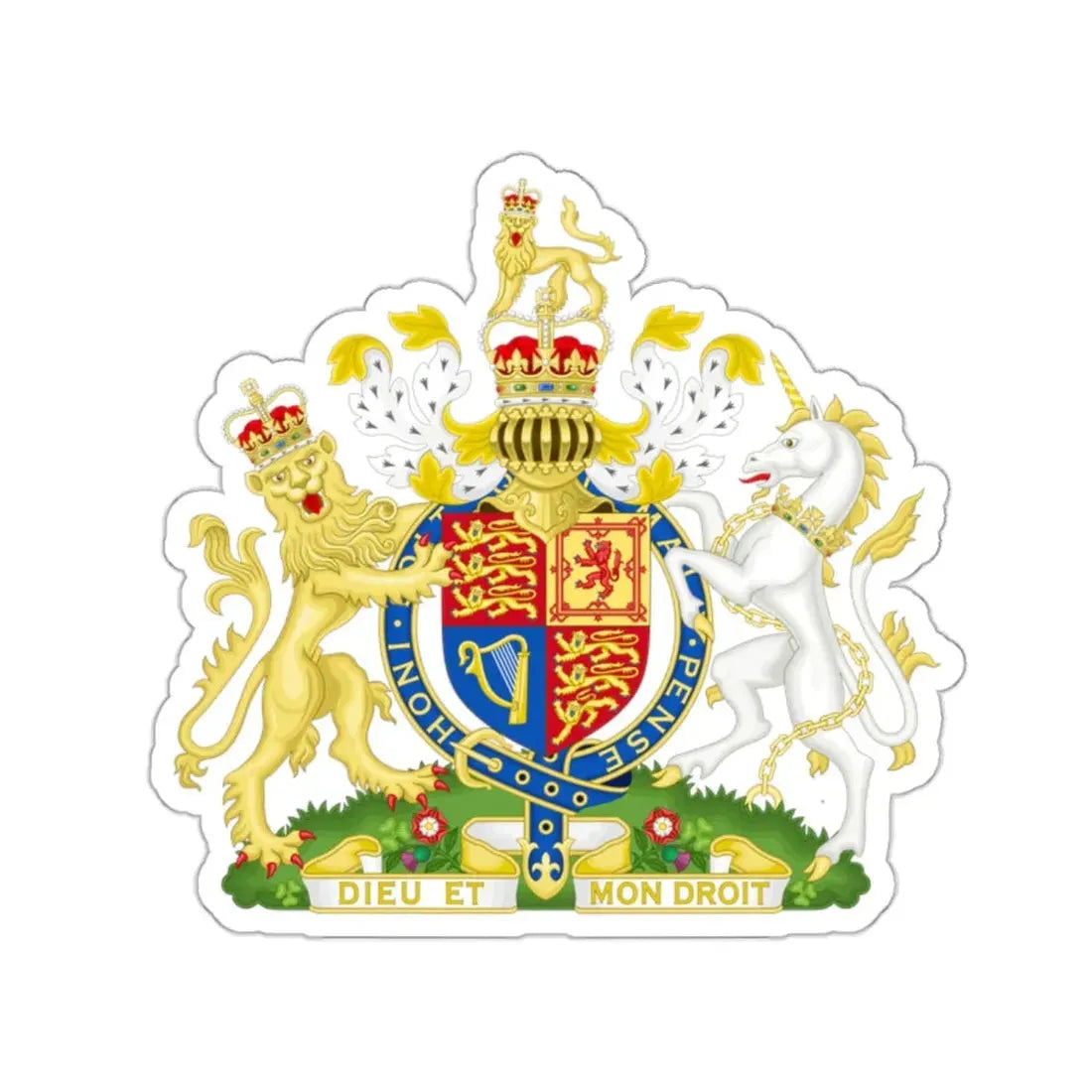 Royal Coat of Arms of the United Kingdom (1952-2022) STICKER Vinyl Die-Cut Decal - The Sticker Space