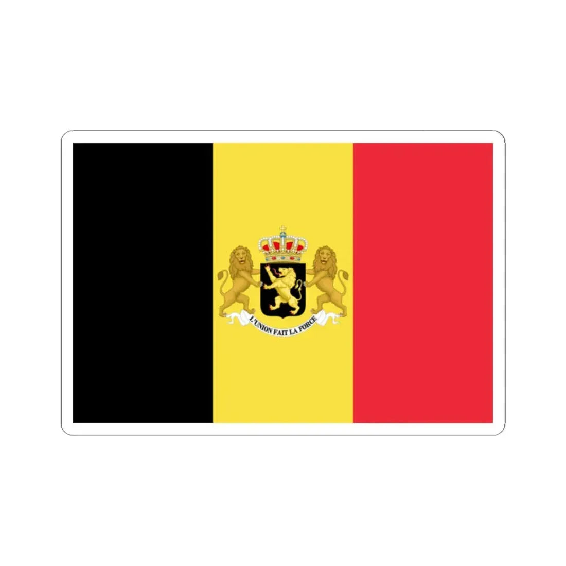 Royal ensign of Belgium 1858 (Belgium) STICKER Vinyl Kiss-Cut Decal 2 Inch White - The Sticker Space
