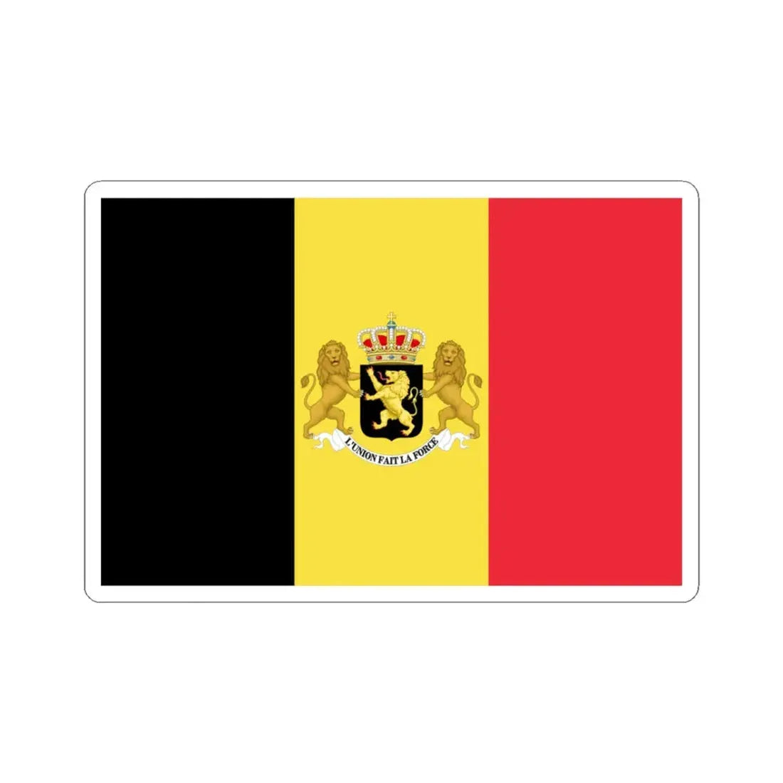 Royal ensign of Belgium 1858 (Belgium) STICKER Vinyl Kiss-Cut Decal 3 Inch White - The Sticker Space