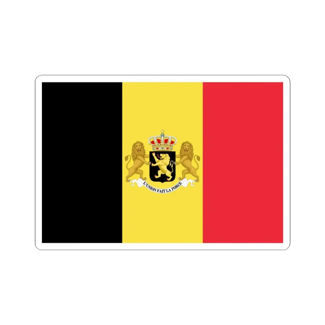 Royal ensign of Belgium 1858 (Belgium) STICKER Vinyl Kiss-Cut Decal 4 Inch White - The Sticker Space