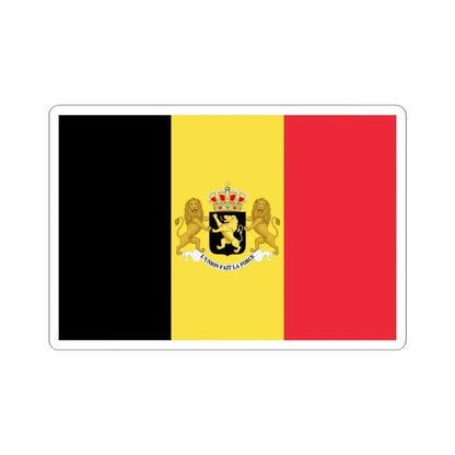 Royal ensign of Belgium 1858 (Belgium) STICKER Vinyl Kiss-Cut Decal 4 Inch White - The Sticker Space