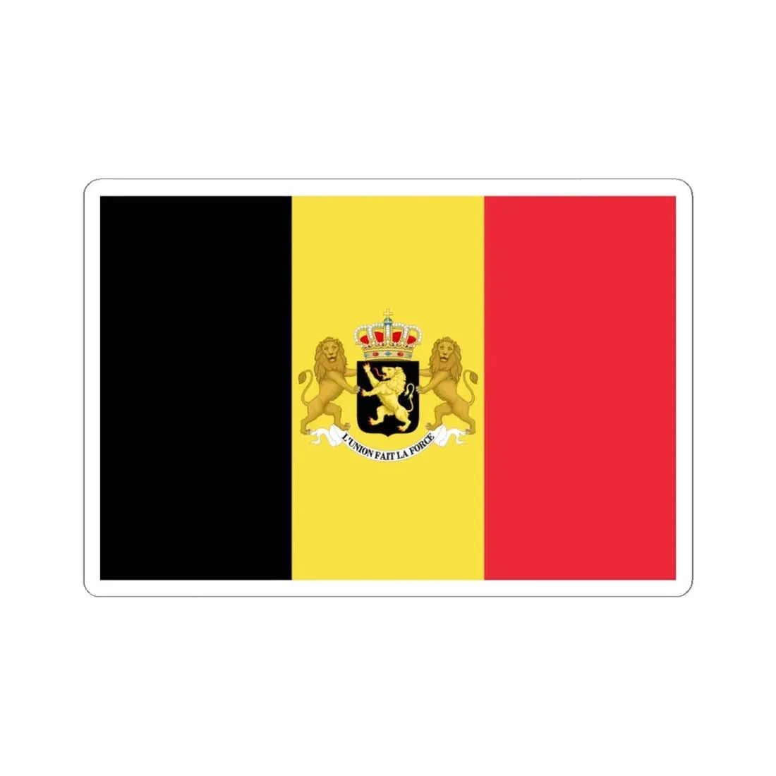 Royal ensign of Belgium 1858 (Belgium) STICKER Vinyl Kiss-Cut Decal 6 Inch White - The Sticker Space
