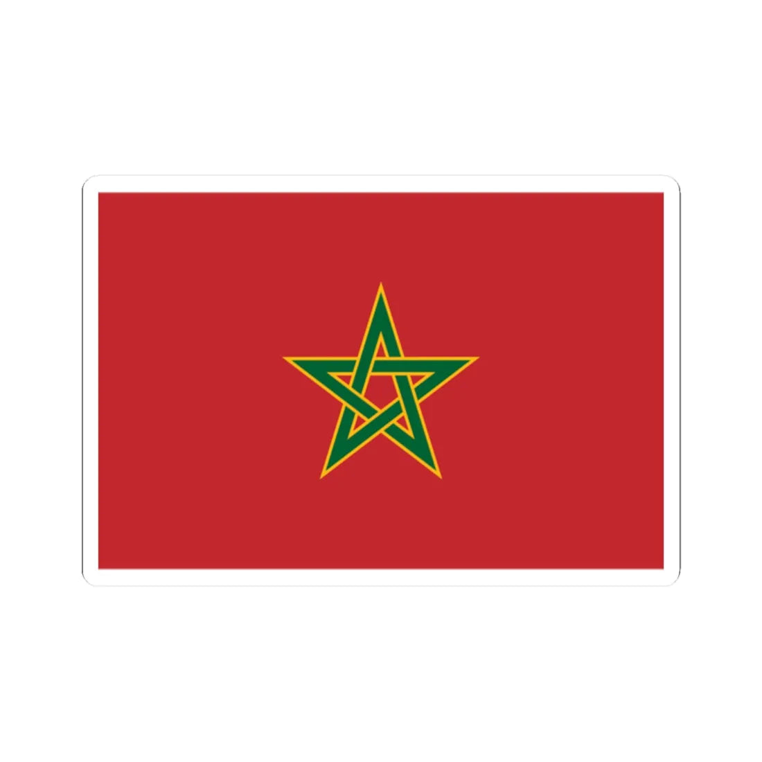 Royal Flag of Morocco (Morocco) STICKER Vinyl Kiss-Cut Decal 2 Inch White - The Sticker Space