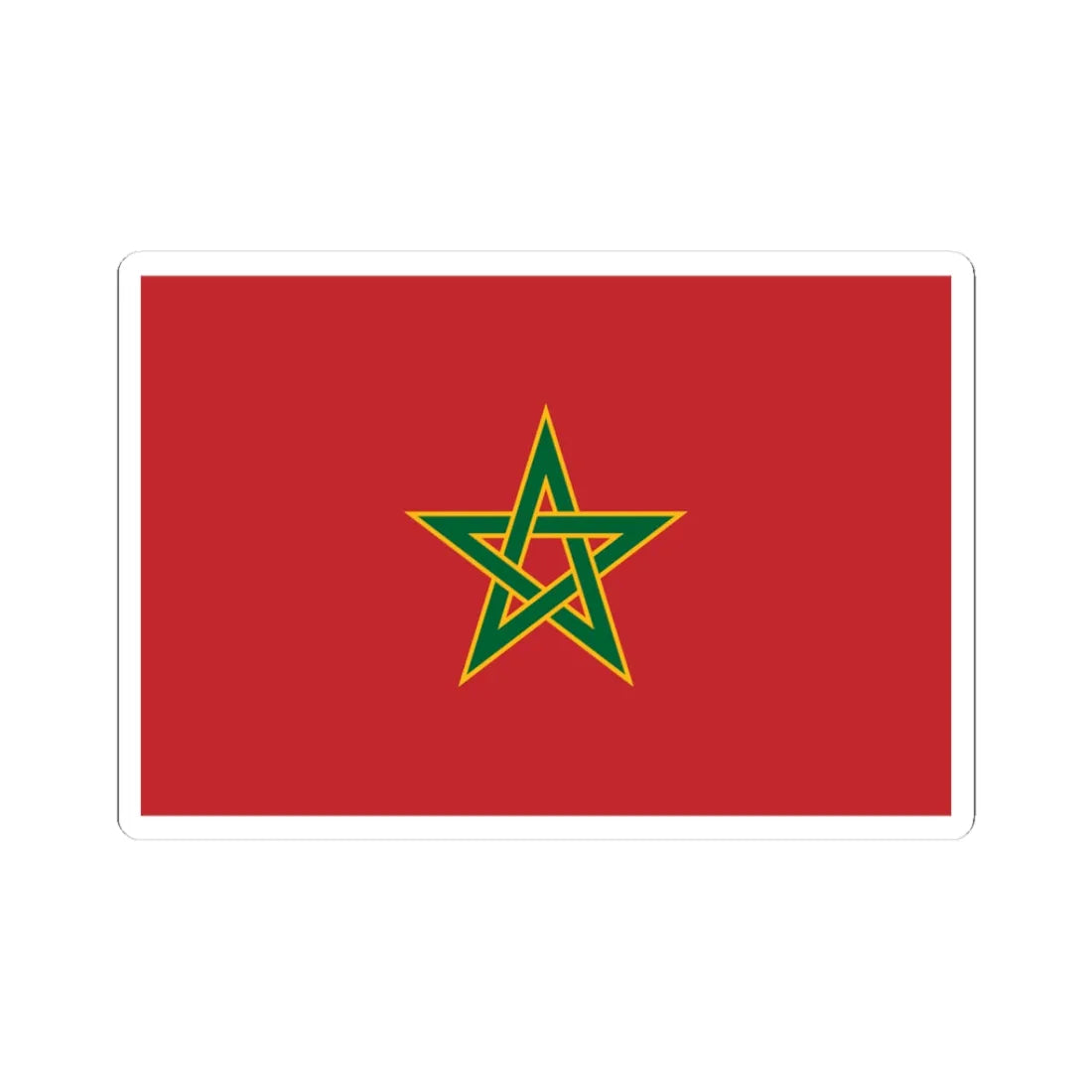 Royal Flag of Morocco (Morocco) STICKER Vinyl Kiss-Cut Decal 3 Inch White - The Sticker Space