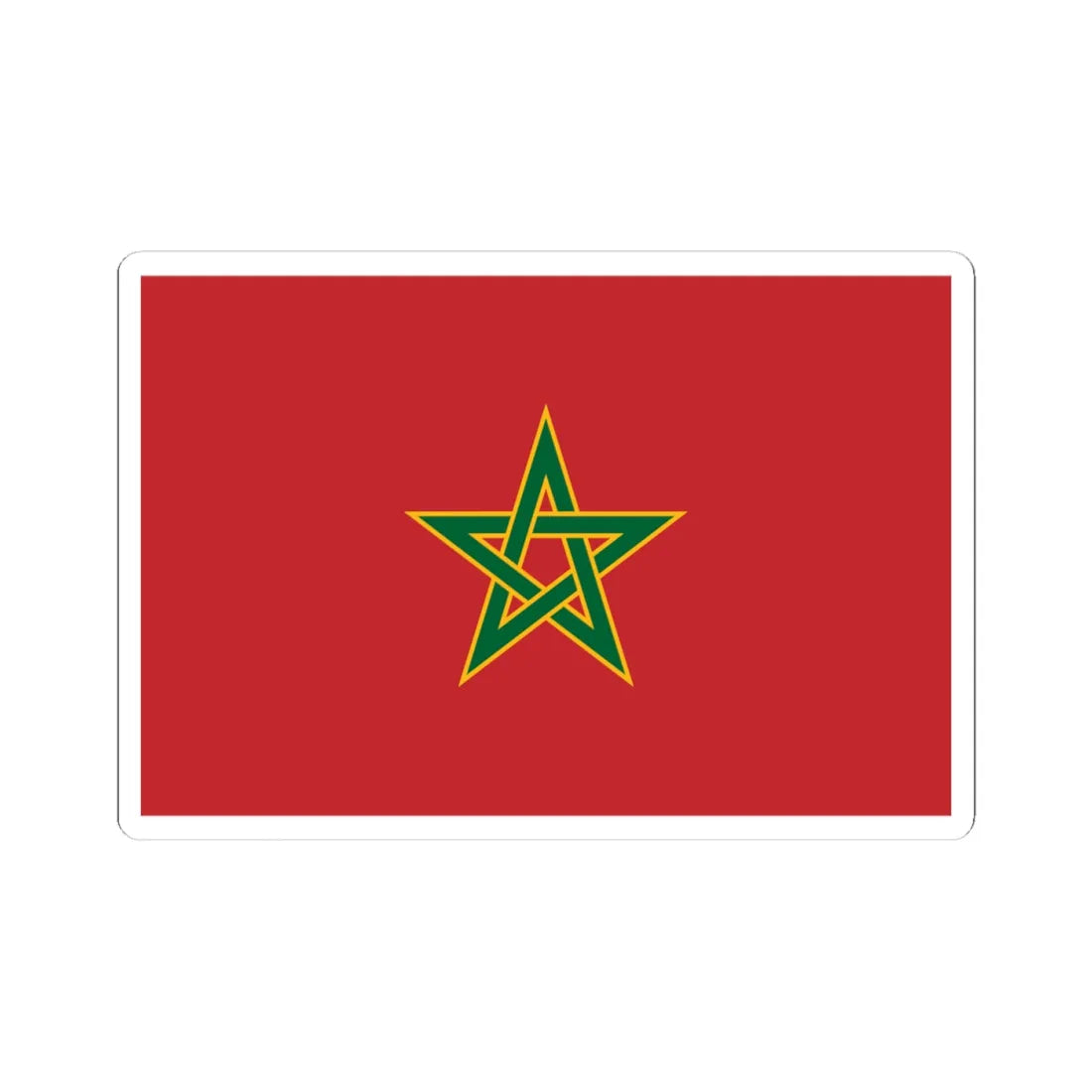 Royal Flag of Morocco (Morocco) STICKER Vinyl Kiss-Cut Decal 4 Inch White - The Sticker Space