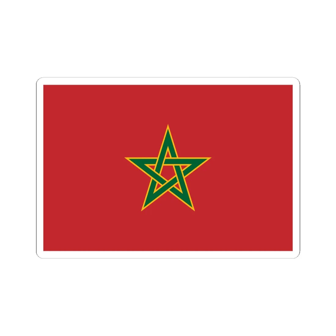 Royal Flag of Morocco (Morocco) STICKER Vinyl Kiss-Cut Decal 6 Inch White - The Sticker Space