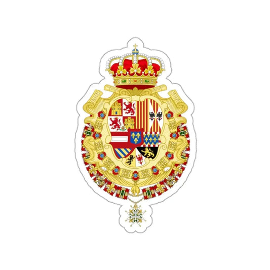 Royal Greater Coat of Arms of Spain (1700-1761) STICKER Vinyl Die-Cut Decal 2 Inch - The Sticker Space
