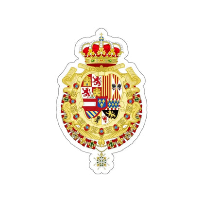 Royal Greater Coat of Arms of Spain (1700-1761) STICKER Vinyl Die-Cut Decal 3 Inch - The Sticker Space