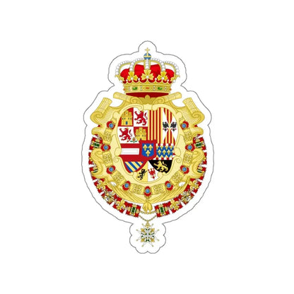Royal Greater Coat of Arms of Spain (1700-1761) STICKER Vinyl Die-Cut Decal 6 Inch - The Sticker Space