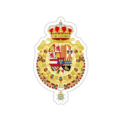 Royal Greater Coat of Arms of Spain (1700-1761) STICKER Vinyl Die-Cut Decal - The Sticker Space