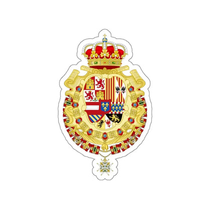 Royal Greater Coat of Arms of Spain (1700-1761) STICKER Vinyl Die-Cut Decal - The Sticker Space