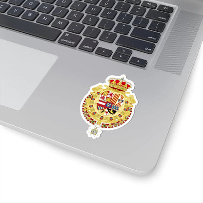 Royal Greater Coat of Arms of Spain 1700-1761 Version with Golden Fleece and Holy Spirit Collars (Spain) (Coat of Arms) STICKER Vinyl Kiss-Cut Decal - The Sticker Space